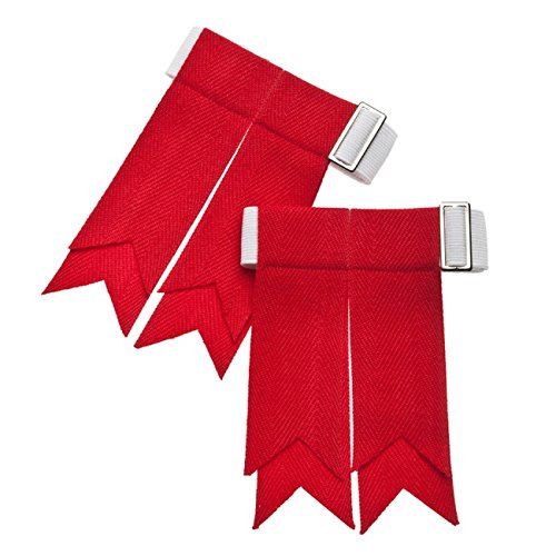 Lochcarron Jarretière rouge écarlate uni double flashs Cover