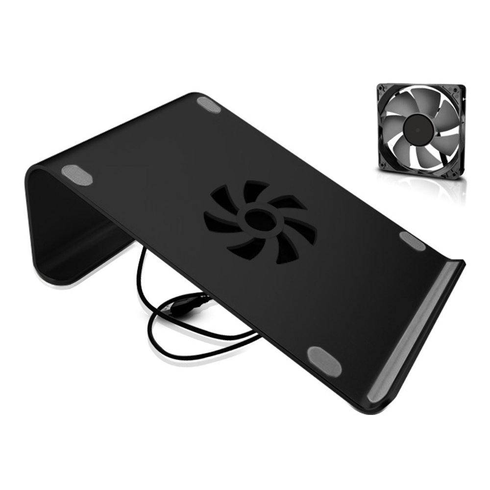 Notebook stand Laptop Stand Ventilated Notebook Stand Aluminum Alloy Cooling Tilted Laptop Computer Stands Laptop Tray Desktop Stand For Laptops up to 17 Inches(Size:18.5×26×8cm) (Color : Black)
