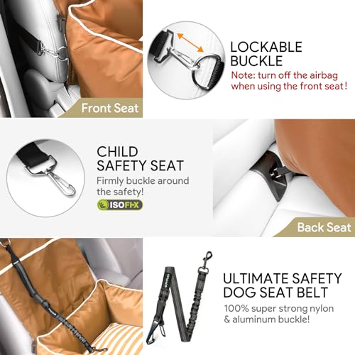 pmpete Assento de Carro para Cachorro, Assento Elevatório para Filhotes, Cama Transportadora de Viag