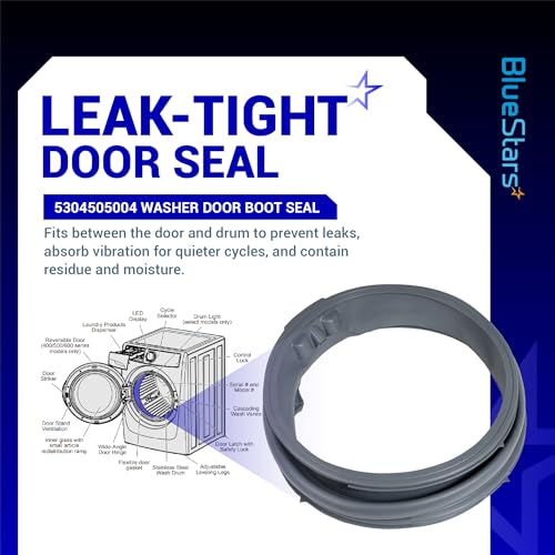 Image of BlueStars 5304505004 AP6973284 PD00055316 Washer Door Boot Seal For Electrolux EFLS627UIW2 EFLS617STT0 EFLS527UIW0 EFLS517SIW0 EFLS627UIW0 EFLS627UTT1 EFLS627UIW1 EFLS517STT0 EFLS527UIW1