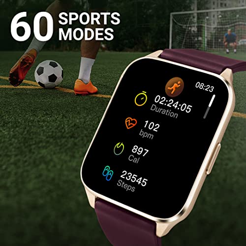 Image of Fastrack Reflex Beat+ 1.69 inch UltraVU Display Smartwatches Rakhi Gifts for Brother & Sister (Black-Rose Gold & Wine Red)