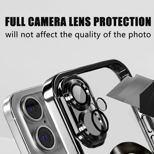 Image of Misscase for iPhone 16 Magnetic Glitter Case Compatible with MagSafe,Full Protection Slim Shockproof Anti-Scratch Case with Camera Lens Protector Logo View Dust-Proof Net for Women Black