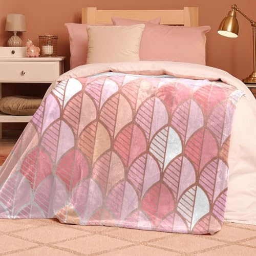 Couverture polaire écaille de sirène microfibre douce 150x100cm - 8