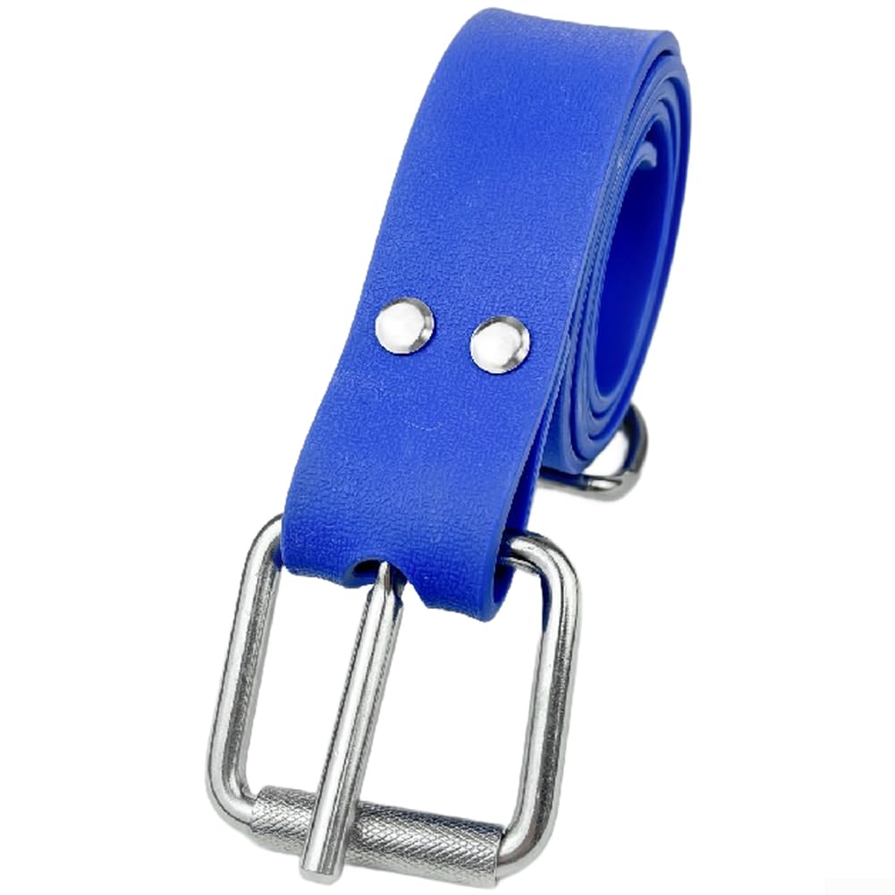 Posheliox Adjustable Quick Release Diving Weight Belt, Silicone Scuba Freediving Belt with Non-Slip Grip, Stainless Steel Buckle for Underwater Training - Red,(Blue)