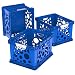 Storex Large Storage and Filing Crate with Comfort Handles, 17.25 x 14.25 x 10.5 Inches, Blue/White, Case of 3 (STX61767U03C)