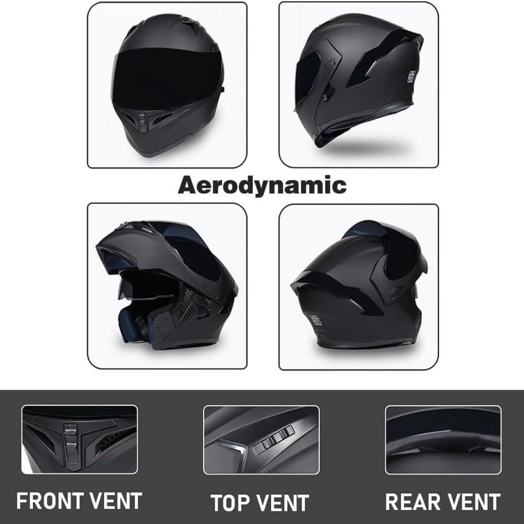 Bluetooth Casco Modulare per Moto, Casco da Moto a Doppia Visiera Integrati Omologato DOT/ECE, con Doppio Altoparlante E Microfono