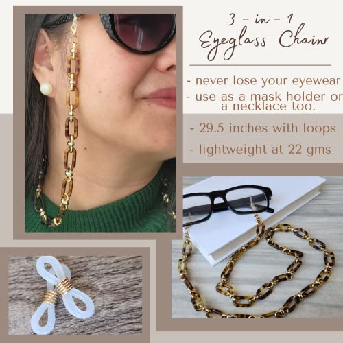 Trinks! 3-In-1 Classic Acrylic Eyeglass Chain, Mask Holder, And Necklace For Adult Women #TOP1
