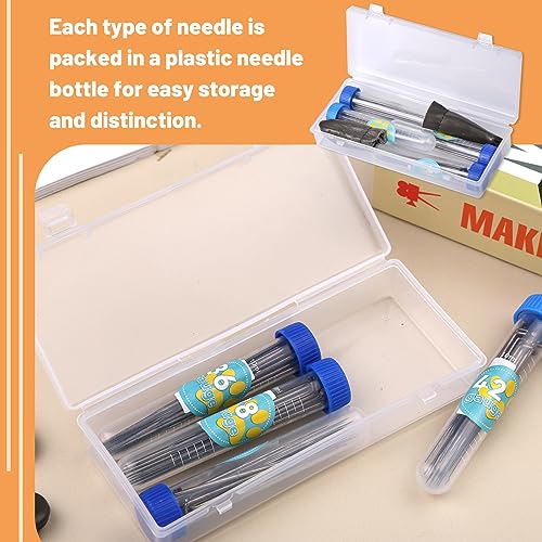 Image of Yizzvb 80 Pcs Needle Felting Needles, Felting Needles Tools Supplies | 4 Sizes Wool Felting Needle Tools Supplies Kit with Felting Needles Fingercots Storage Box for DIY Wool Felting Crafts