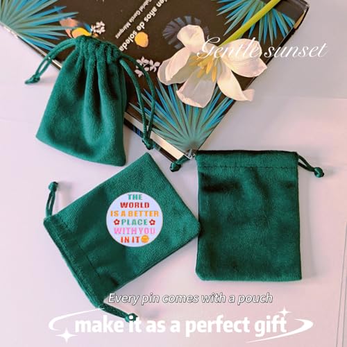 Enamel Pin,THE WORLD IS A BETTER PLACE WITH YOU IN IT Lapel Pin,Round Button Badge,Gift For Friends Partners Teens Teachers Family DIY Decor Canvas Bag Backpack Denim Jacket Shirt Accessory3