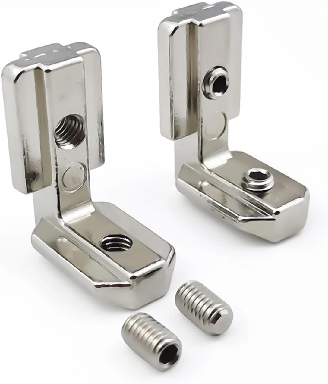 L Brackets L Brackets 10PCS/lot Inside Hidden Corner Connector with Screws for 2020 3030 4040 4545 Series Aluminum Profile(40-m6 Silver)