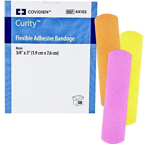 COVIDIEN44103 Curity Flexible Neon Bandage 3/4"x3" 50/Bx