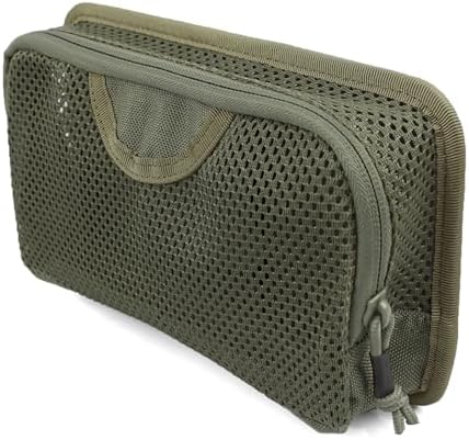 LIVANS Tactical Mesh Zipper Pouch, Modular Insert Panel Organizer EDC Utility Storage Pocket with Hook-N-Loop Fasteners for Backpack Bag Accessories