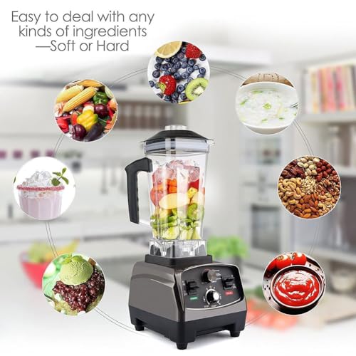 Professional Countertop Blender,High Speed Multifunctional Smoothie Maker for Shakes and Commercial Use