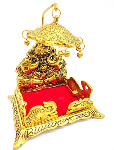 Ganga Nautical Ladoo Gopal Jhula Palna Palki de metal religioso acabado dorado Cover