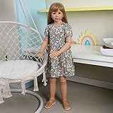 HWZZ 47 Zoll Langes Haar Realistische Wiedergeburt Babypuppe Vinyl Kleinkind Mädchen Kind Geburtstag Begleiter, 120cm