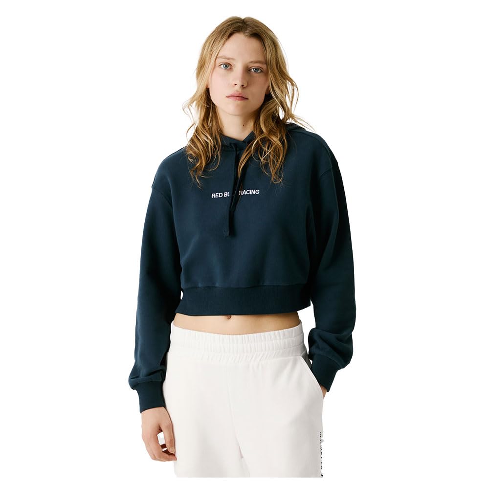 PEPE JEANS Damska bluza z kapturem z logo Cropped, niebieska (DULWICH BLUE), M, Niebieski (niebieski dulwich), M