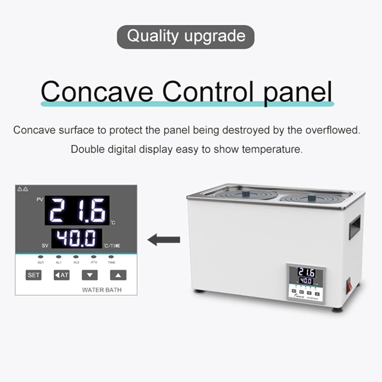 Baño de agua digital de laboratorio con anillo de cubierta de polipropileno, equipo de calefacción de temperatura constante para uso científico, disponible en configuraciones de 1 a 8 agujeros