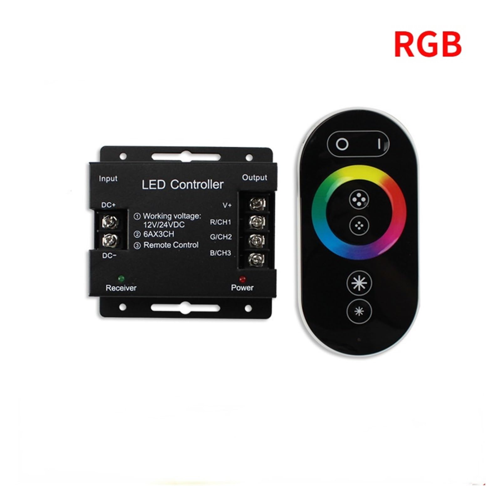 DC12-24V Taśma świetlna LED RF Touch Remote Control ściemniacz 12A 18A Nadaje się do 3528 5050 SMD COB CCT RGB Listwa świetlna do regulacji jasności (kolor: RGB)
