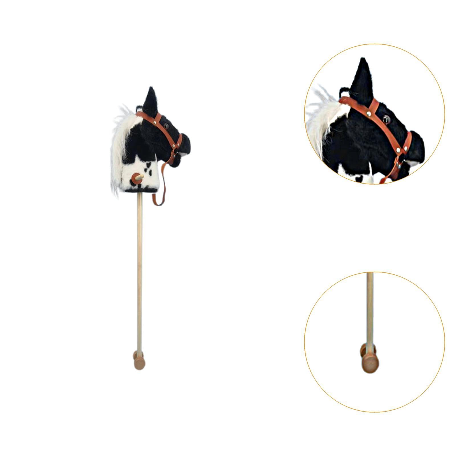 Bastone da Equitazione in Legno per Bambini, Robusto E Ideale Come Regalo, Nero