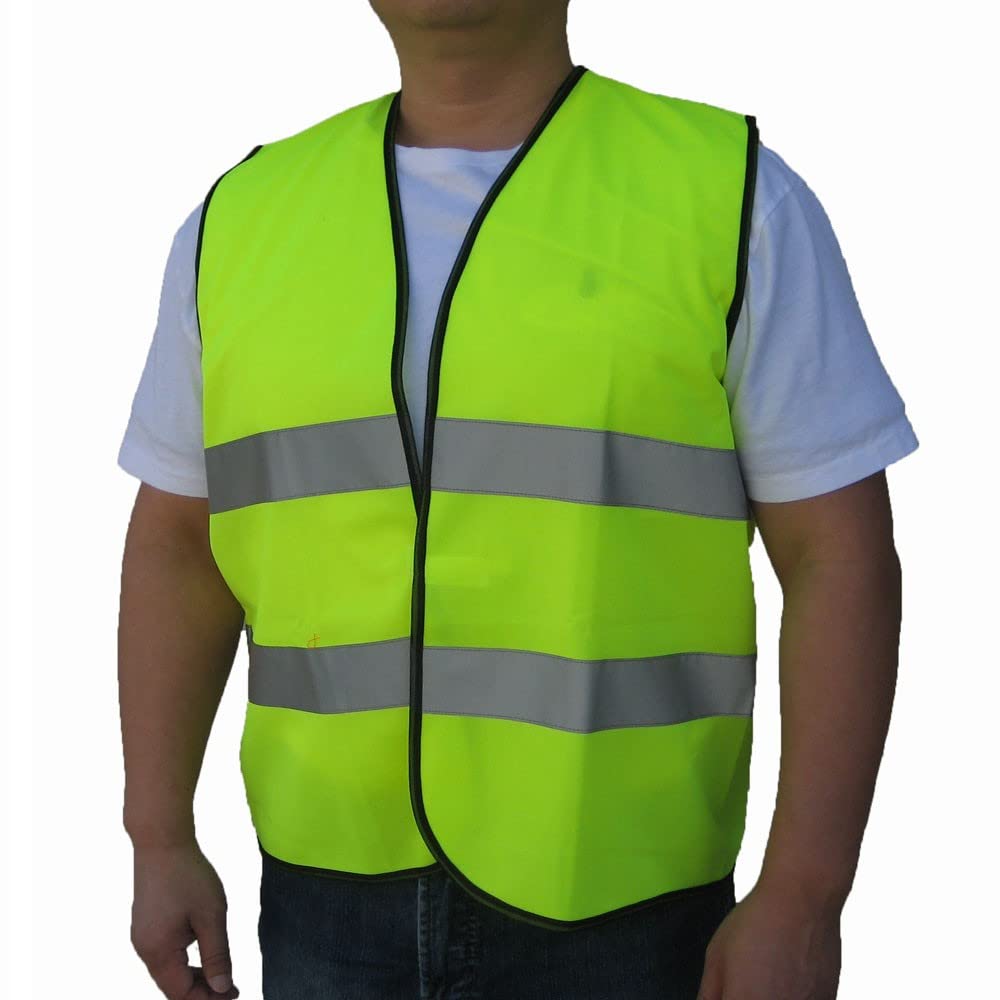 3C Products SV1100 ANSI/ISEA Class 2 Economy Solid Neon Green Safety Vest with Hook and Loop Closure (S)