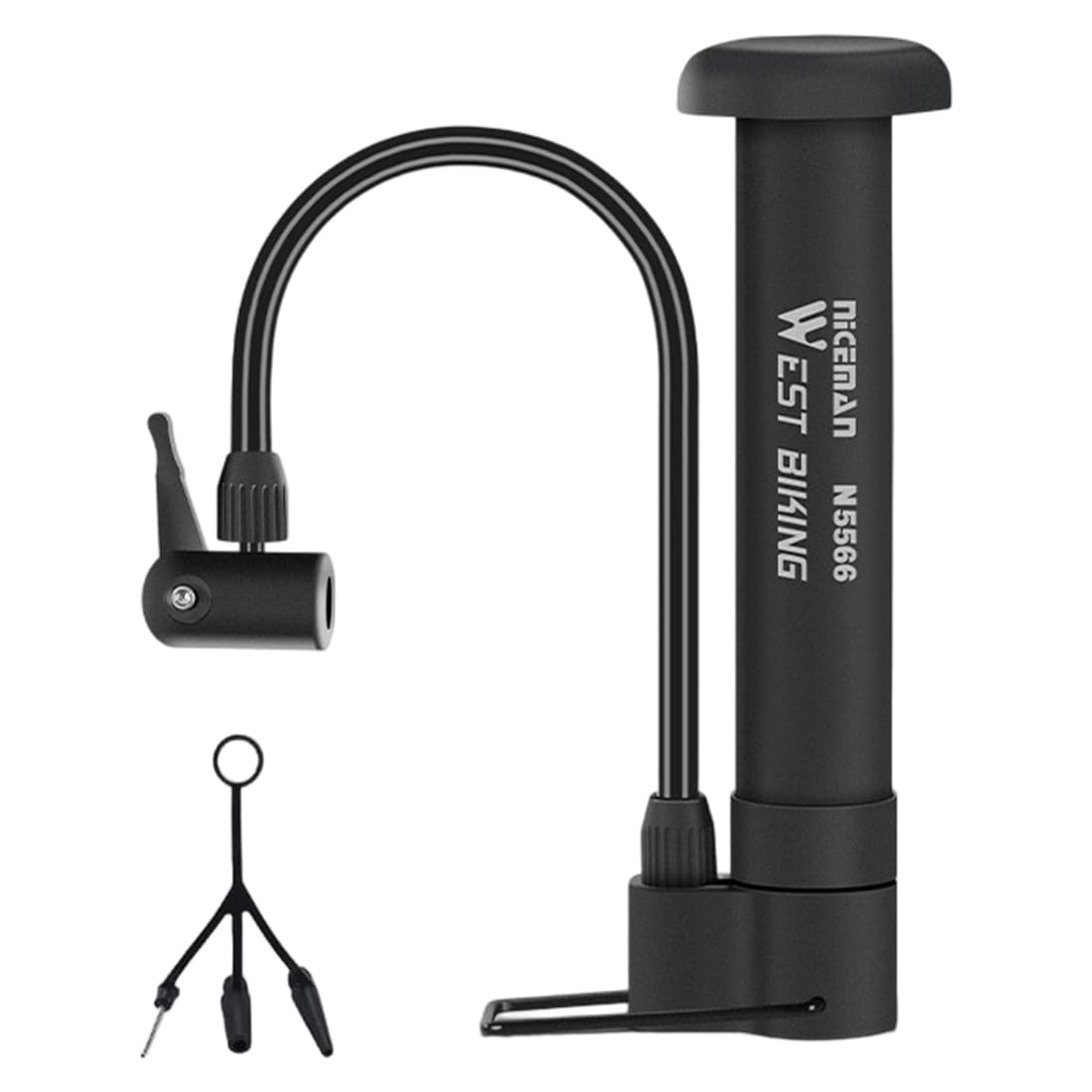 Pompe à Pied Portable pour Vélo Haute Pression pour Tous Vélos, Course, E-Bike, VTT