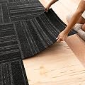 Mohawk Home 24" x 24" Indoor/Outdoor 0.25" Pile Height, Peel and Stick Carpet Tile, Black Polyester, (15 Tiles) (60 sqft/Box)