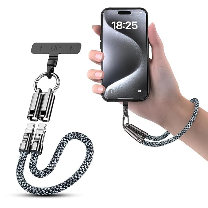 Wrist Strap Lanyard Built in USB-C2C Fast Charging Cable, PD60W USB-C Nylon Braid Cell Phone Phone Crossbody Lanyard, Universal Cell Phone Strap with Built-in 240W-picture-31