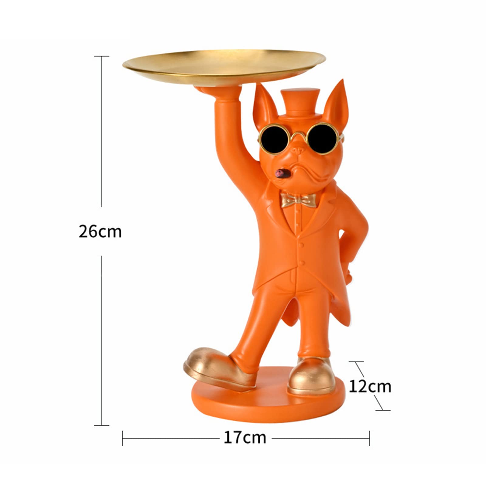 Pojemnik na klucze, Dekoracja stolika kawowego na klucze Taca na biżuterię Kreatywne prezenty na parapetówkę Nowy dom(Orange)