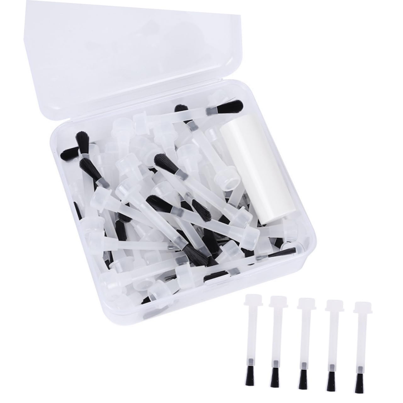 TOVINANNA 50Pcs Nail Polish Brush with Ergonomic Handle Liquid Brush for Even Application for DIY Nail Art and Professional Use Convenient and Efficient Manicure Tool