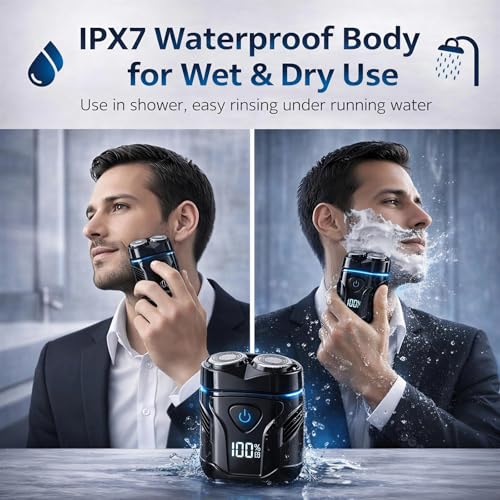 image for ELECTAKEY Mini Electric Dual-Head Shaver for Men – Rechargeable Port