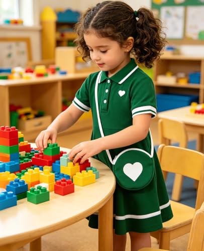 Move Dance Little Girls Sporty Dress 3T 4T Green Sundress with Bag - image 3