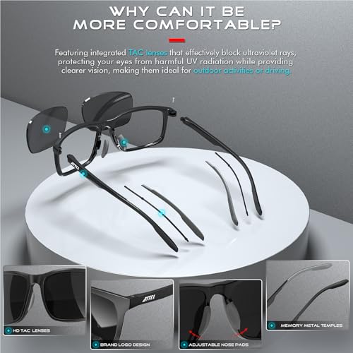 ATTCL Men’s Polarized Sunglasses UV400 Protection, Square TR90 Frame for Driving, Golf, and Outdoor Activities4