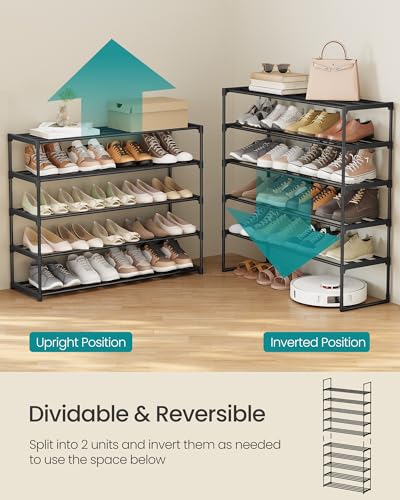 Image of SONGMICS Shoe Rack, 10-Tier Shoe Organizer, Metal Storage Shelf