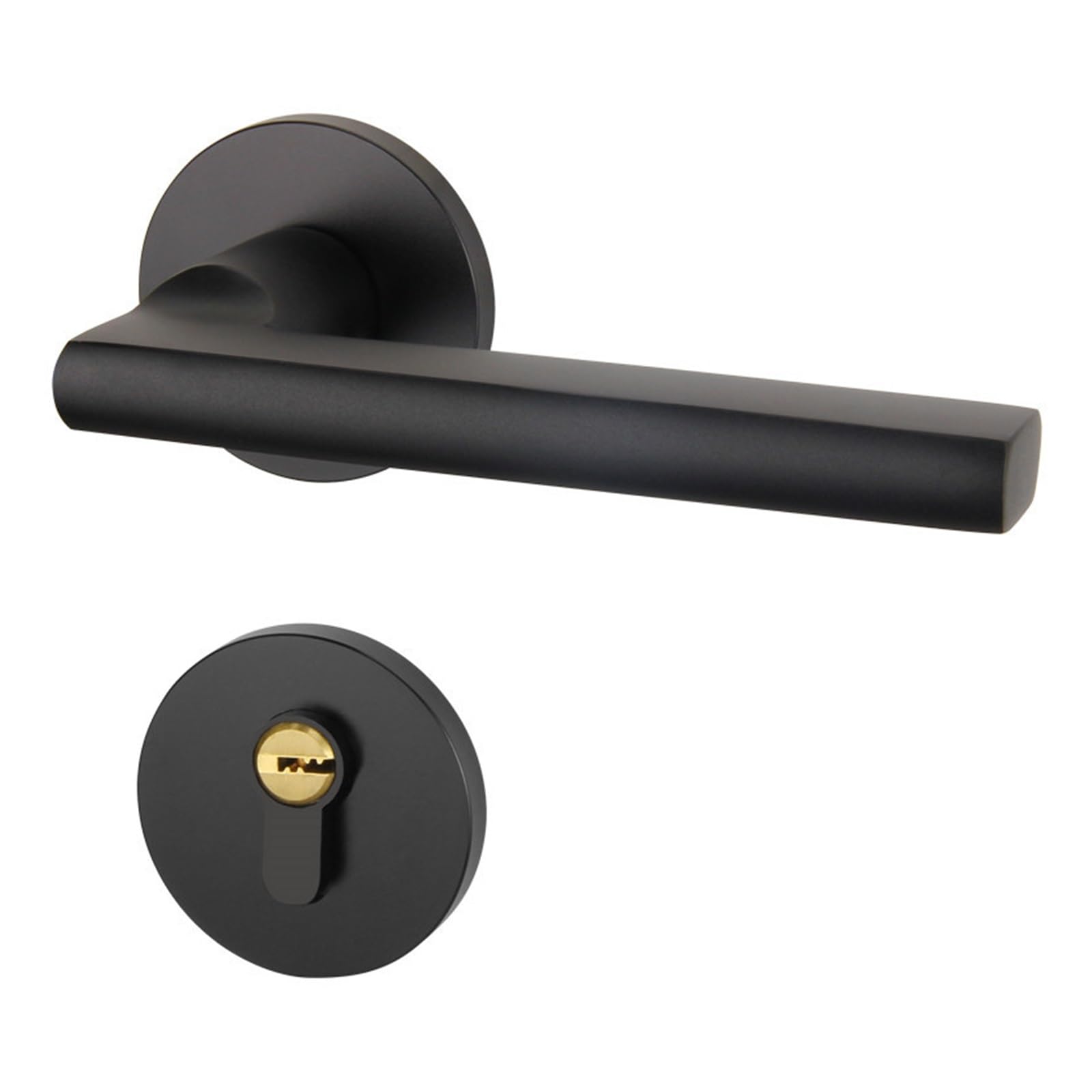 Vlalamno One Color Minimalist Black Space Aluminum Door Lock For Bedroom Silent
