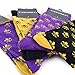 boxed-gifts Men's Mardi Gras Socks Fleur de Lis Patterned Premium Cotton Dress Casual Crew Socks for Men