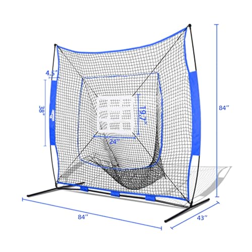 THUNDERBAY 7x7 FT Baseball Softball Practice Net for Hitting & Pitching Net with Bow Type Frame, Carry Bag and Strike Zone,Baseball Training Equipment for Adult Sport,Youth Practice - Image 4