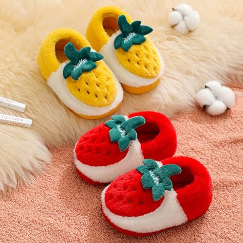 Bedroom Slippers for Kids Girls Boys Strawberry Pattern House Slippers Indoor Outdoor Sandals Household Shoes4