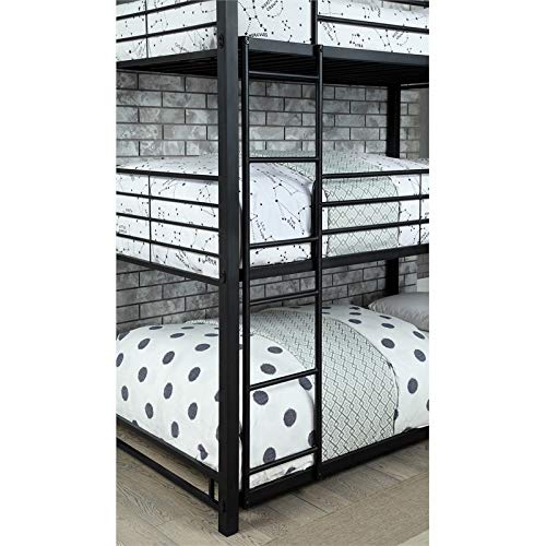 Furniture Of America Botany Metal Queen Triple Bunk Bed In Sand Black #TOP5
