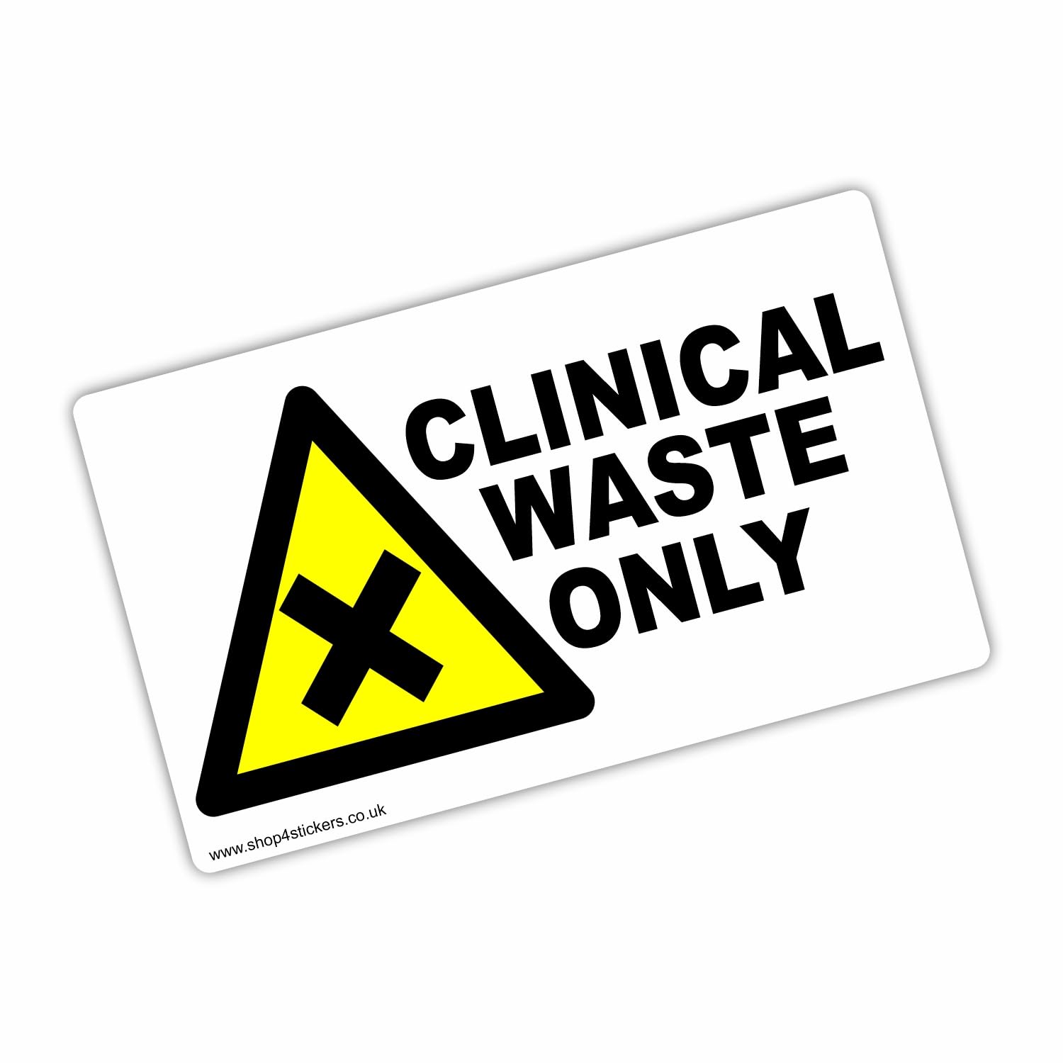 1 x CWT1 Sticker Clinical Waste Only Recycling Bin Environment Recycle X Logo Sign Waste Hygiene Surgery Doctors Hospital GP Health and Safety Notice Label 125x75mm Landscape