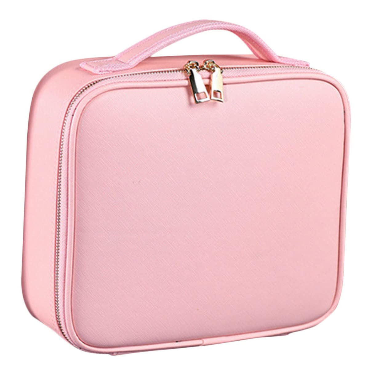Organizador de Bolsa de Maquillaje Grande de Piel Sintética Rosa