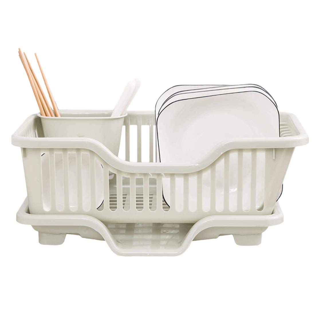 Escurridor de platos de cocina con bandeja de goteo, escurridor de platos de vajilla para una organización eficiente y ordenada de la cocina