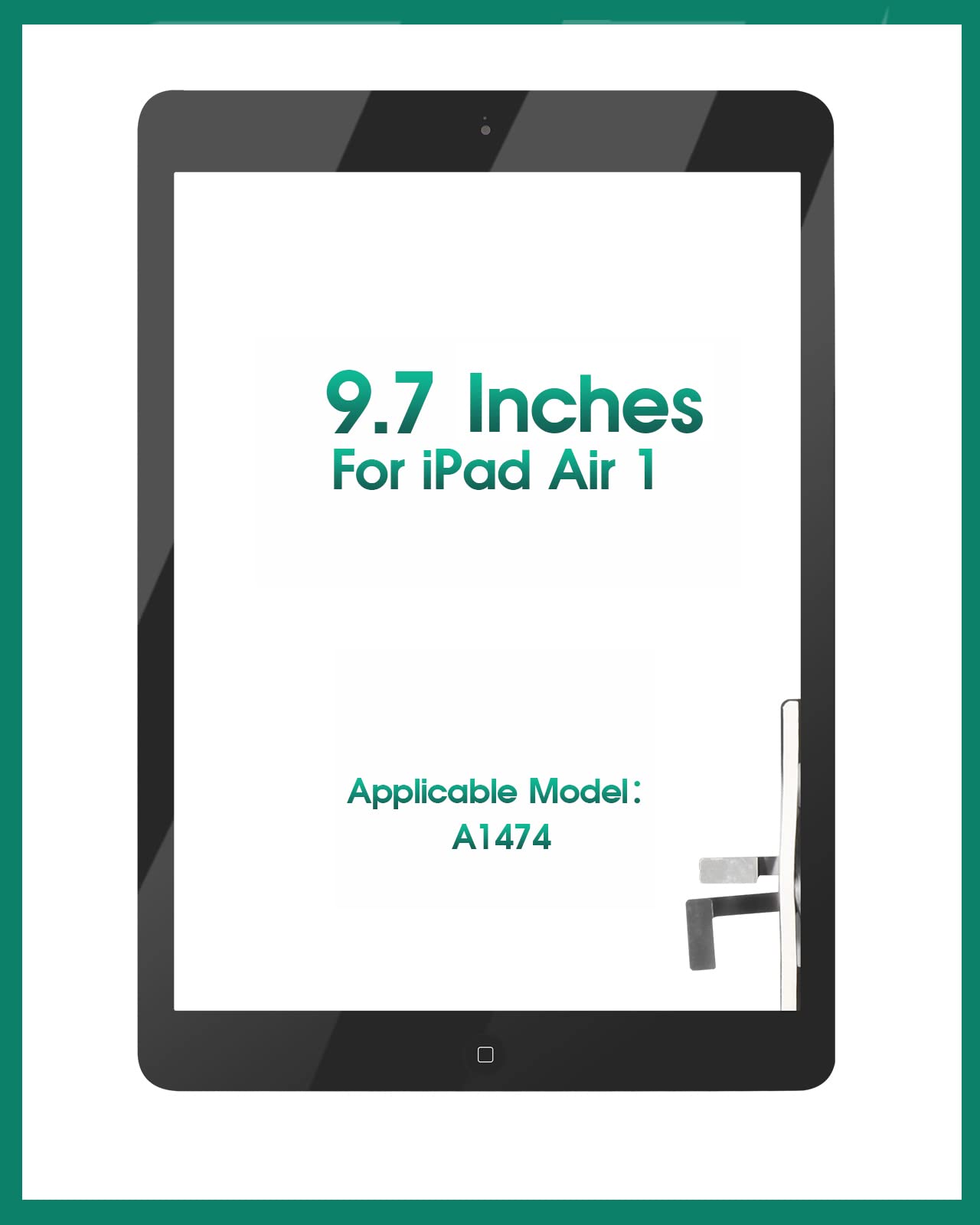 SRJTEK Sostituzione Touchscreen per iPad 9.7 2018 iPad 6 6a Generazione A1893 A1954 Kit Assemblaggio Vetro Digitalizzatore Touch Screen+Adesivo Preinstallato+Strumenti+Vetro Temperato (Nero