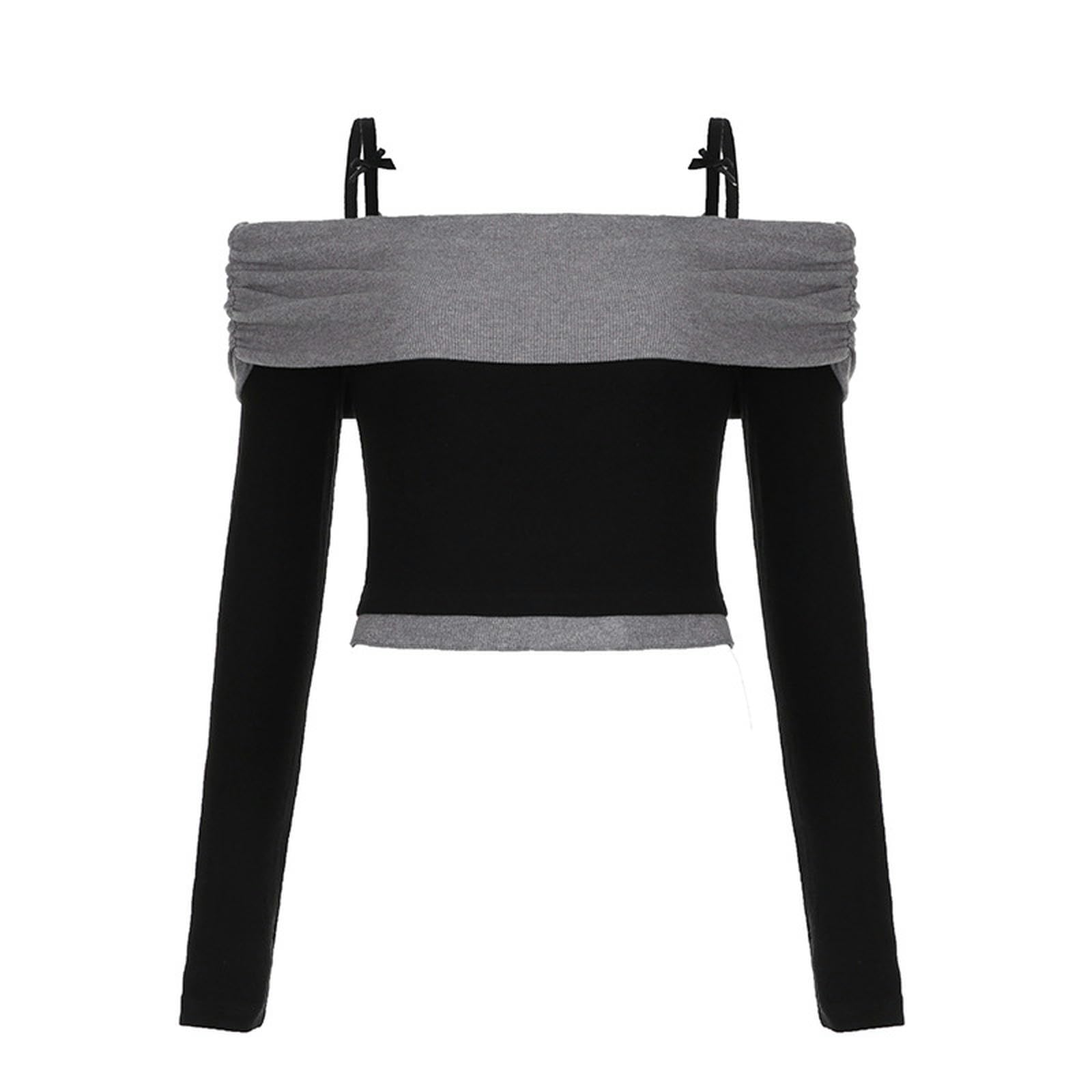 Haut à bretelles asymétrique pour soirées d'été T-shirt noir chic S