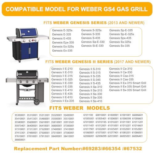 Image of SafBbcue Grill Igniter Switch 69283 Ignitor for Weber Genesis II E /S-310 E /S-315 E /S-335, fits Genesis II E-410 435 SE-310 330 Gas Grills Parts, Compatible with Weber 66354 67532 Igniter Push Button