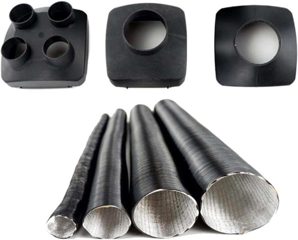 42mm/60mm/75mm Air Outlet Vent Cover Heater Duct Ducting Pipe Black for Air Diesel Parking Heater Part Fit for Webasto Heater Heater Accessories(75mm Cover and Pipe)