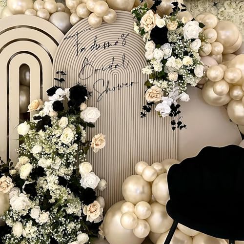Image of 108Pcs Double Stuffed Pearl White Balloon Garland Arch Kit