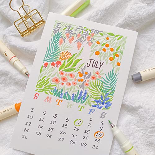 Writech Brush Tip Marker Pens: Artist Markers Flexible Tip Water Based 12Ct Assorted Colors For Journaling Adult Coloring Hand Lettering Calligraphy Drawing Vibrant Colored #TOP3