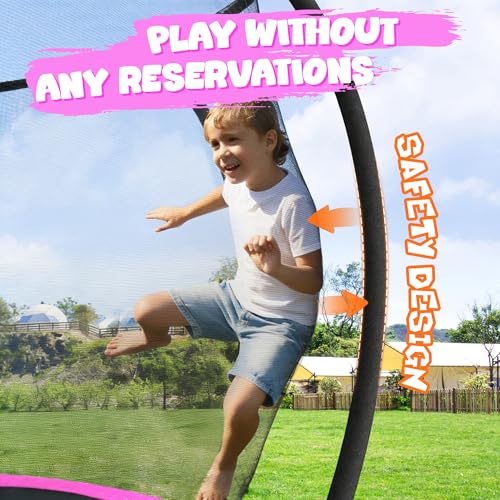 Image of JELENS Trampoline 8FT 10FT 12FT 14FT 15FT 16FT, Recreational Trampolines with Enclosure Net, Outdoor Anti-Rust Trampolines for Kids and Adults, ASTM Approved