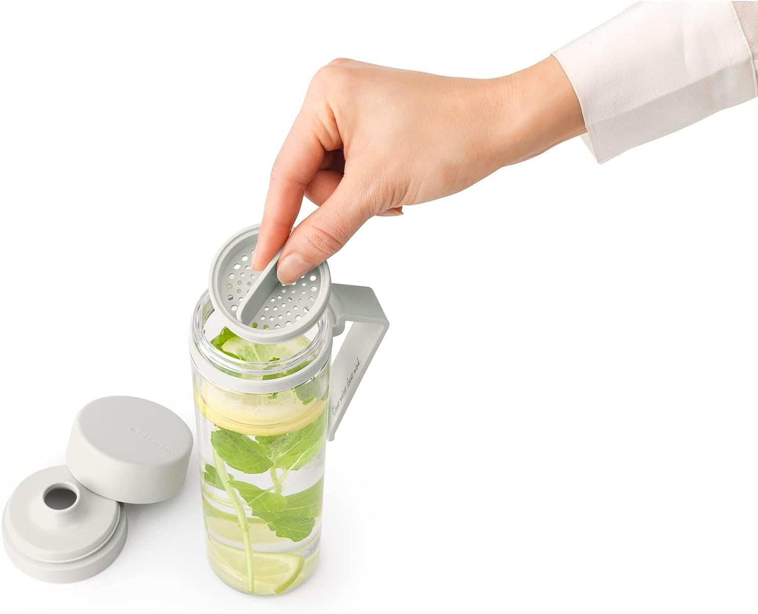 Brabantia, Make & Take Water Bottle with Strainer 0.5L, Travel Drinking Bottle with Handle & Fruit Sieve, Leakproof, Infuser - Image 4