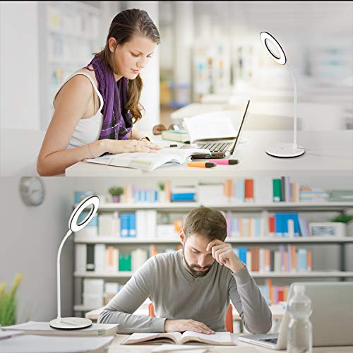 Miady Luminária de mesa LED para cuidados com os olhos, 3 modos de cores com 4 níveis de brilho, lâm